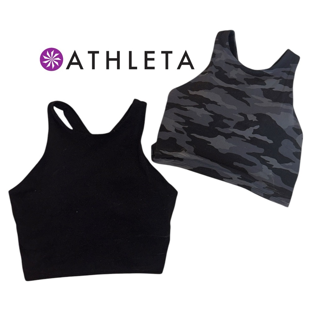 TWO Athleta conscious crop workout tank tops